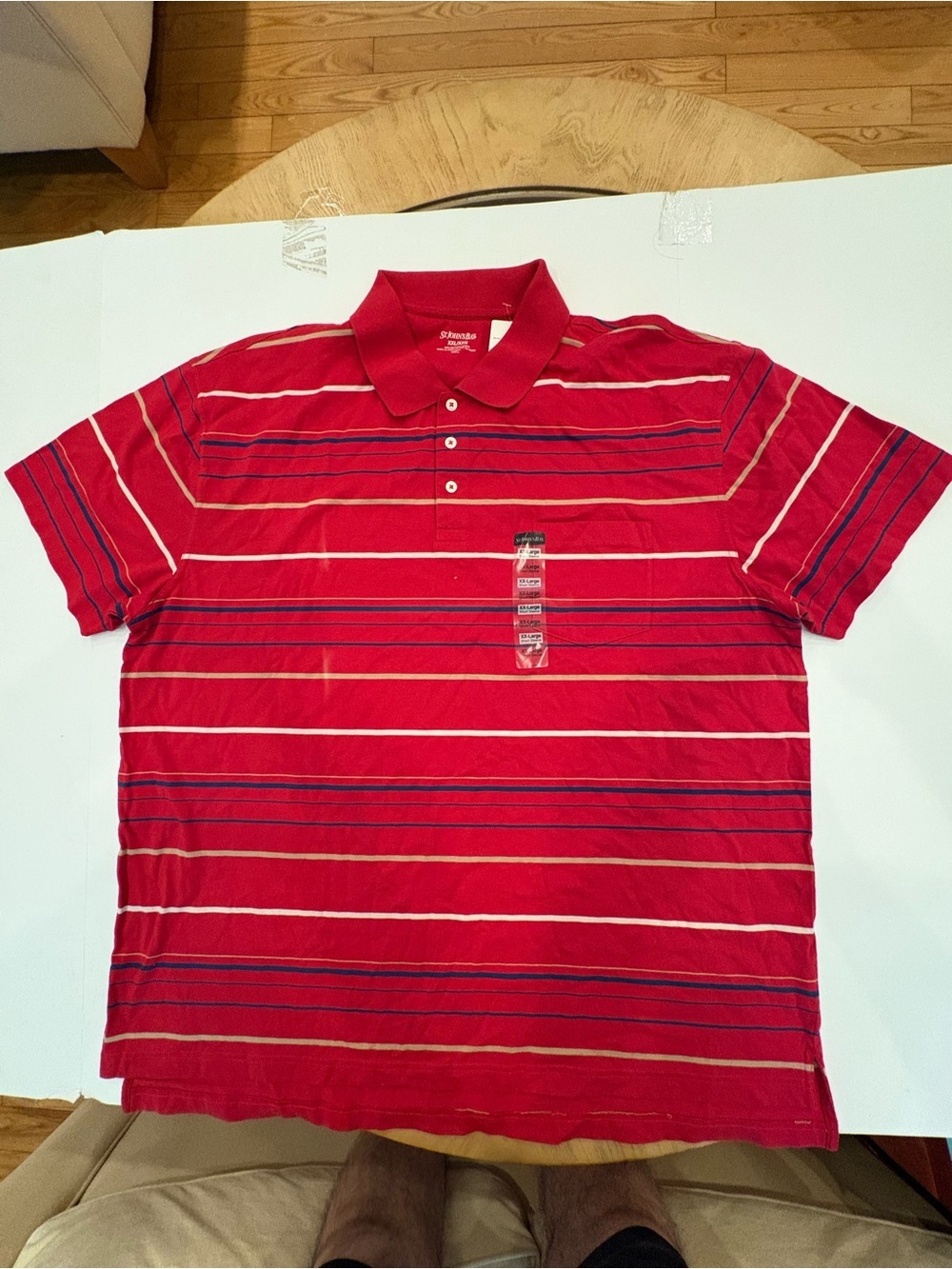 St. John's Bay Red Striped Polo Shirt XXL-beach-summer-office-casual-READ-New